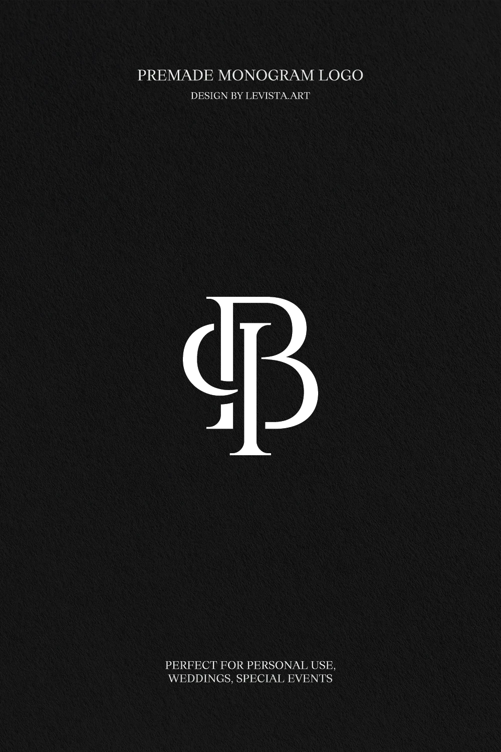 P+B Premade Monogram logo design for wedding