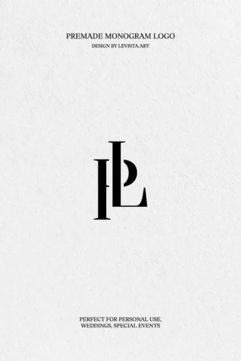 PL Premade Monogram logo design for wedding