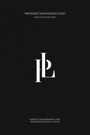 P+L Premade Monogram logo design for wedding