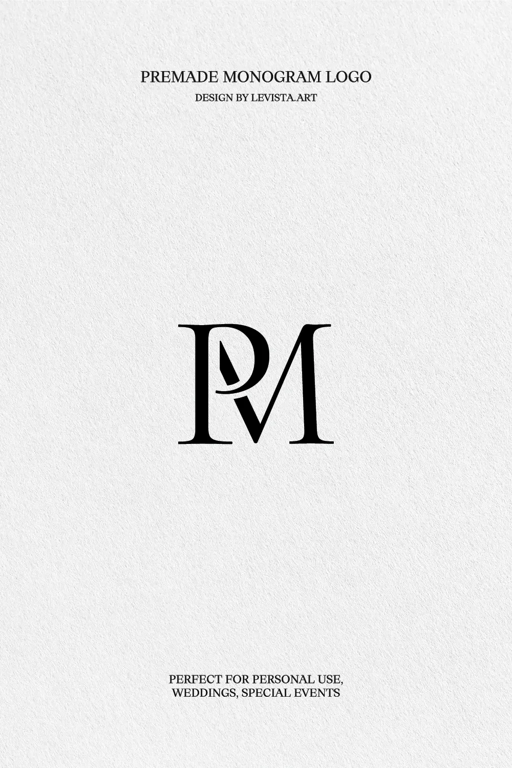 PM Premade Monogram logo design for wedding