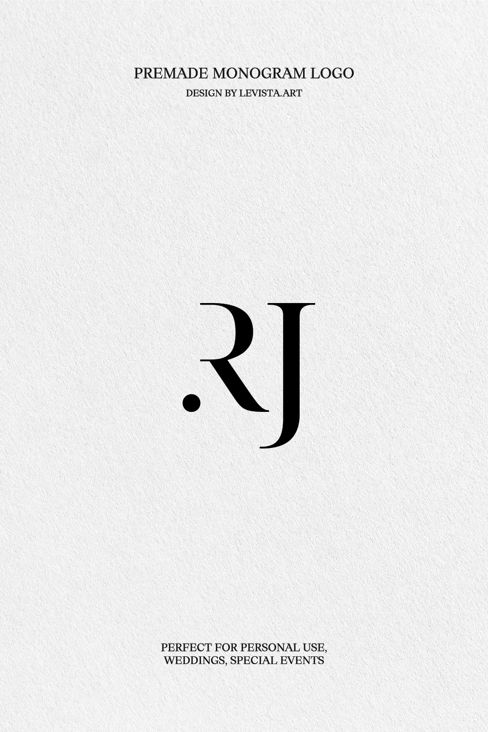 RJ Premade Monogram logo design for wedding