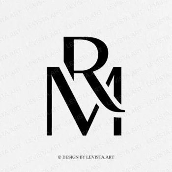 RM / MR Premade monogram logo design for wedding / small business