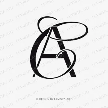 AC CA Initials raedy made monogram logo for wedding business