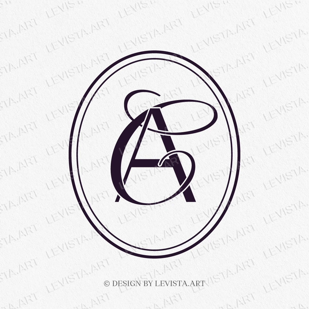 AC or Ca Initials Raedy-made monogram logo for wedding, business in frame