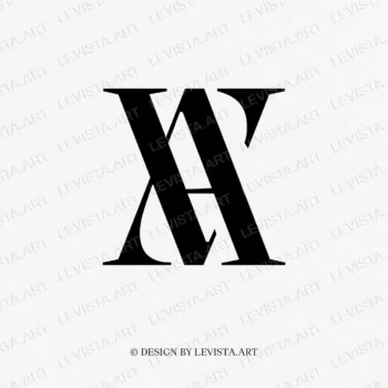 AV VA Ready-made monogram logo for wedding, business