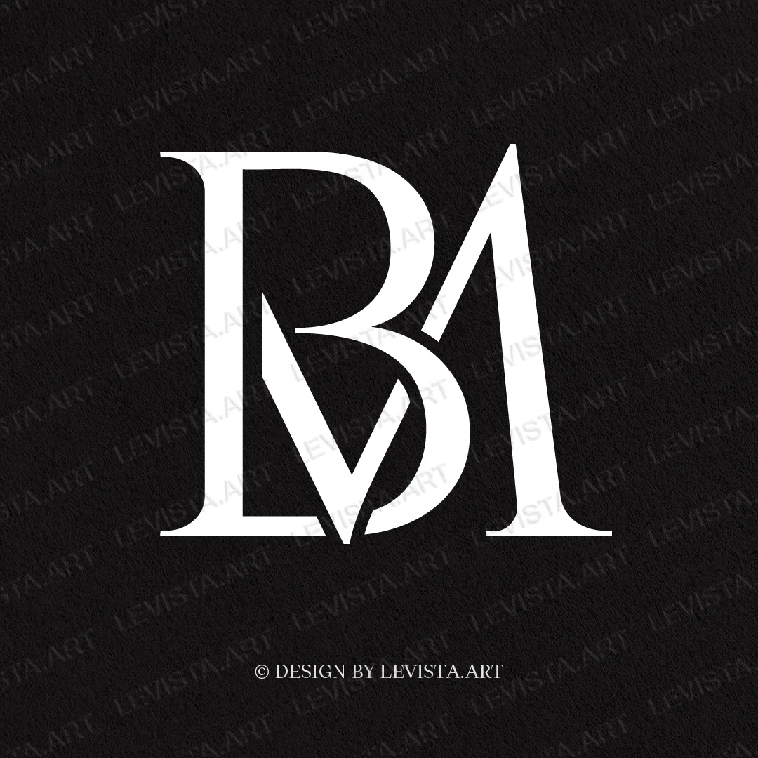 BM Premade monogram logo for wedding, business