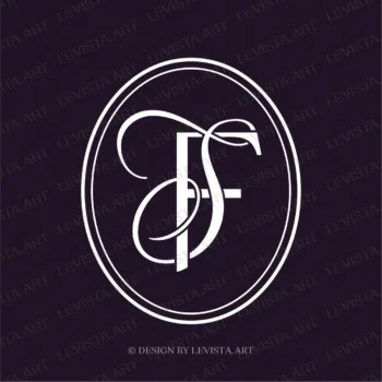 FS, FS Initials Premade monogram logo for wedding, business in frame