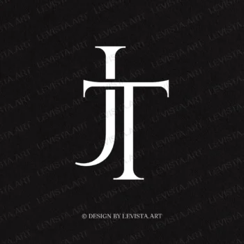 J+T TJ Premade monogram logo for wedding, business