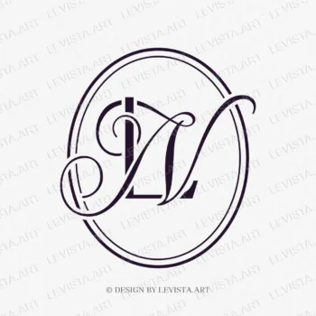 LN, NL Initials Raedy-made monogram logo for wedding, business in frame