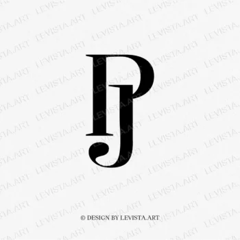 PJ Ready-made monogram logo for wedding, business