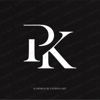 PK Premade monogram logo for wedding, business