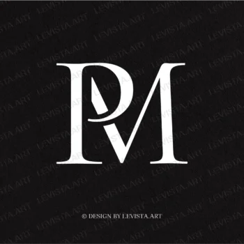 PM Premade monogram logo for wedding, business