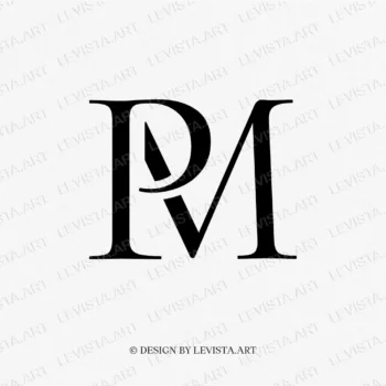 PM Ready-made monogram logo for wedding, business