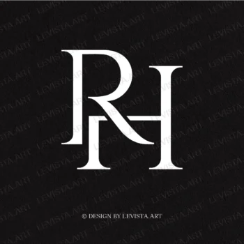 RH Premade monogram logo for wedding, business