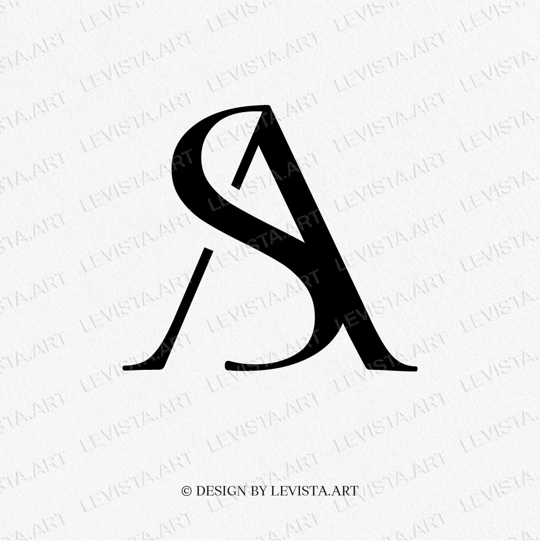 SA AS Ready-made monogram logo for wedding, business