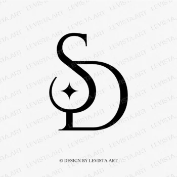 S+D ready-made monogram logo for wedding, business