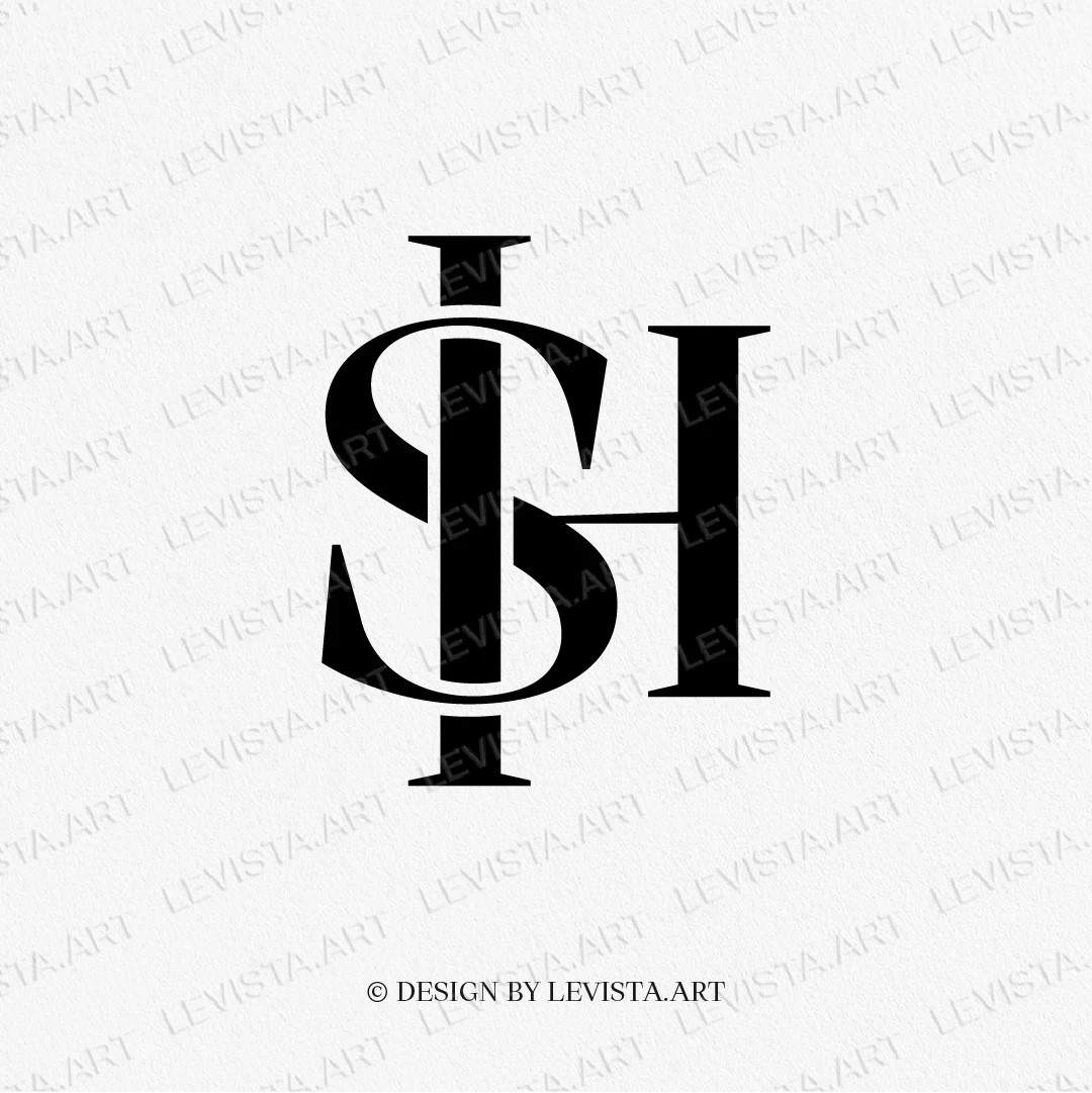 SH Ready-made monogram logo for wedding, business