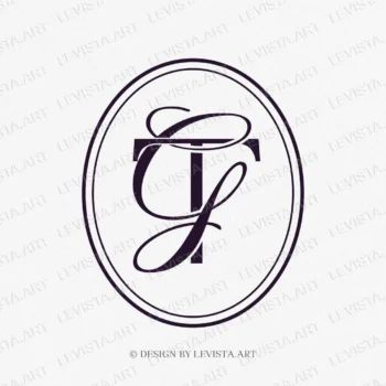 TG, TG Initials Raedy-made monogram logo for wedding, business in frame