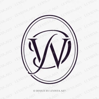 WD, DW Initials Raedy-made monogram logo for wedding, business in frame