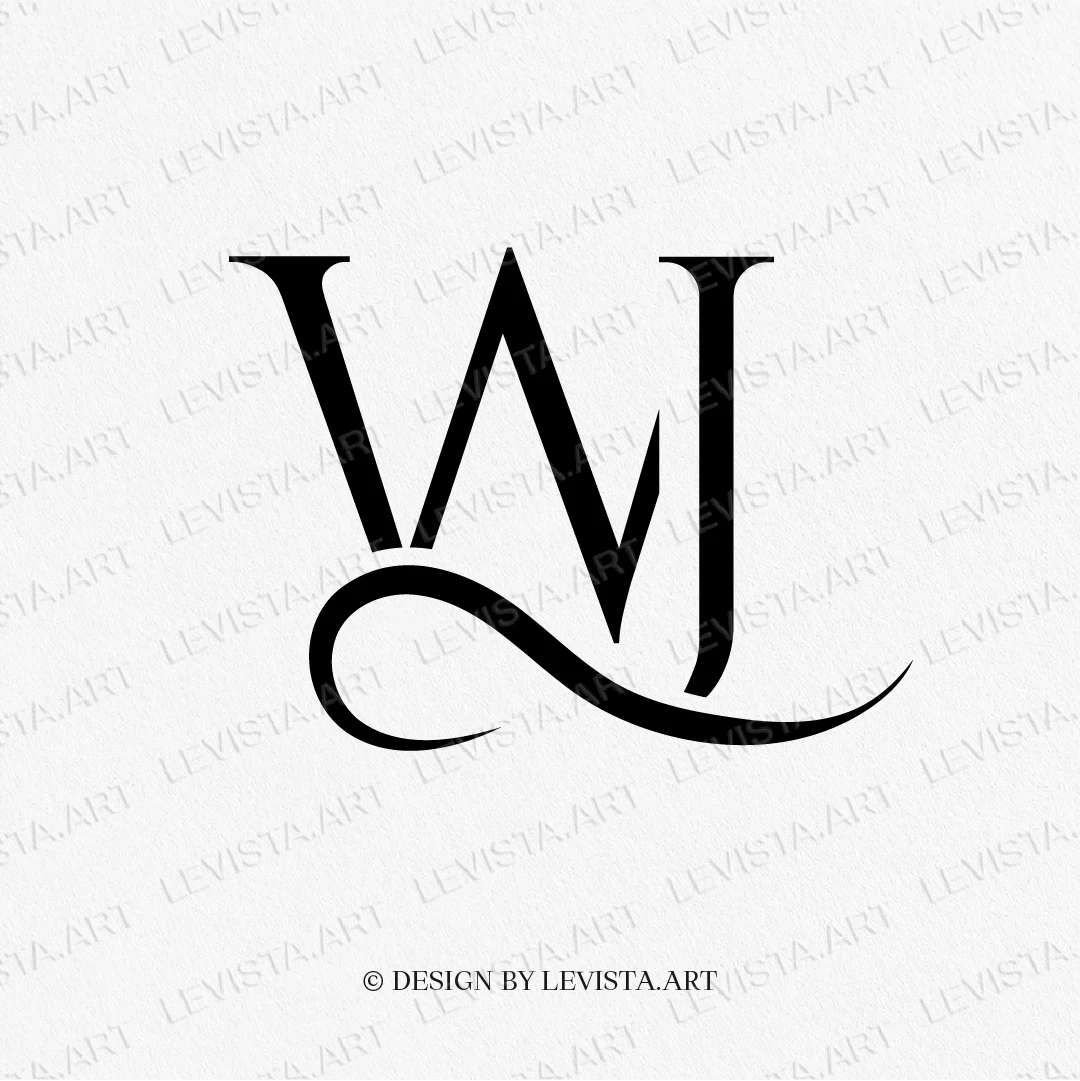 WJ Ready-made monogram logo for wedding, business