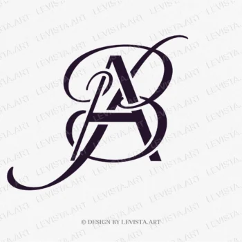 AB, BA Initials ready-made monogram logo for wedding, business