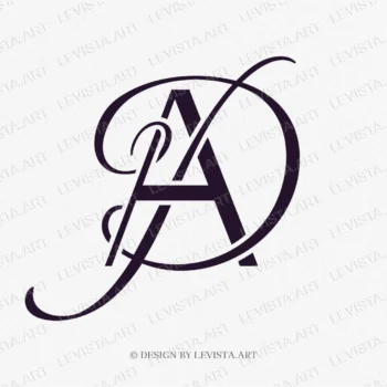 AD, DA Initials ready-made monogram logo for wedding, business