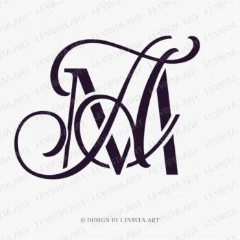 AM, MA Initials ready-made monogram logo for wedding, business