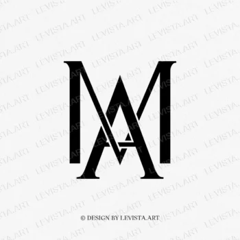 AM, MA ready-made monogram logo for wedding, business