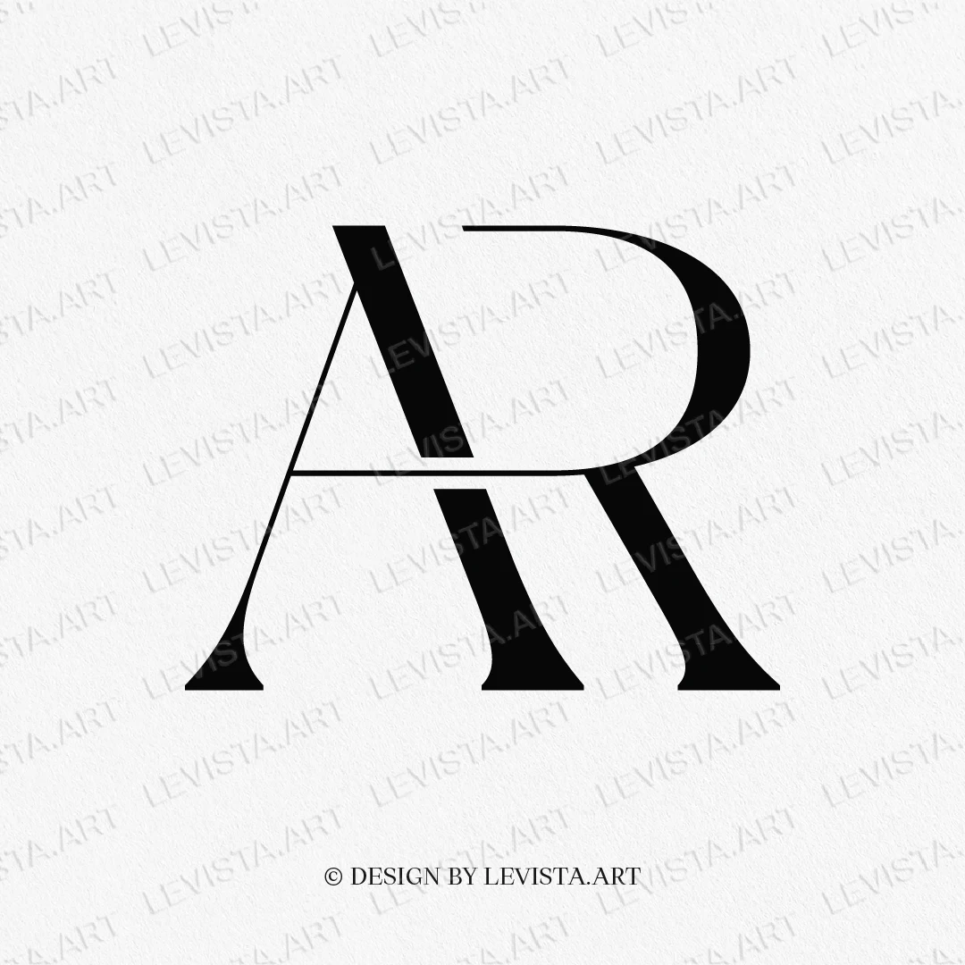 AR ready-made monogram logo for wedding, business