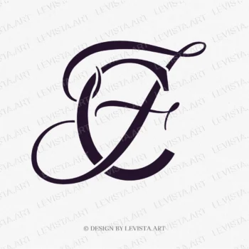 CF or FC Initials ready-made monogram logo for wedding, business