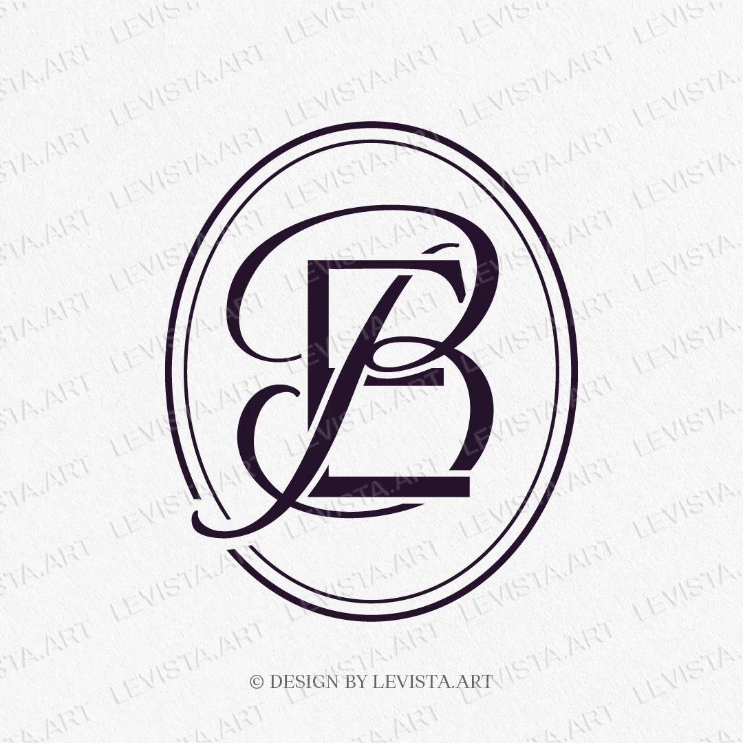 EB, BE Initials ready-made monogram logo for wedding, business in frame