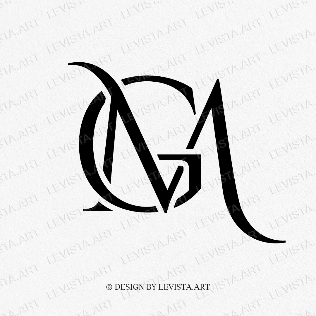 GM, MG ready-made monogram logo for wedding, business