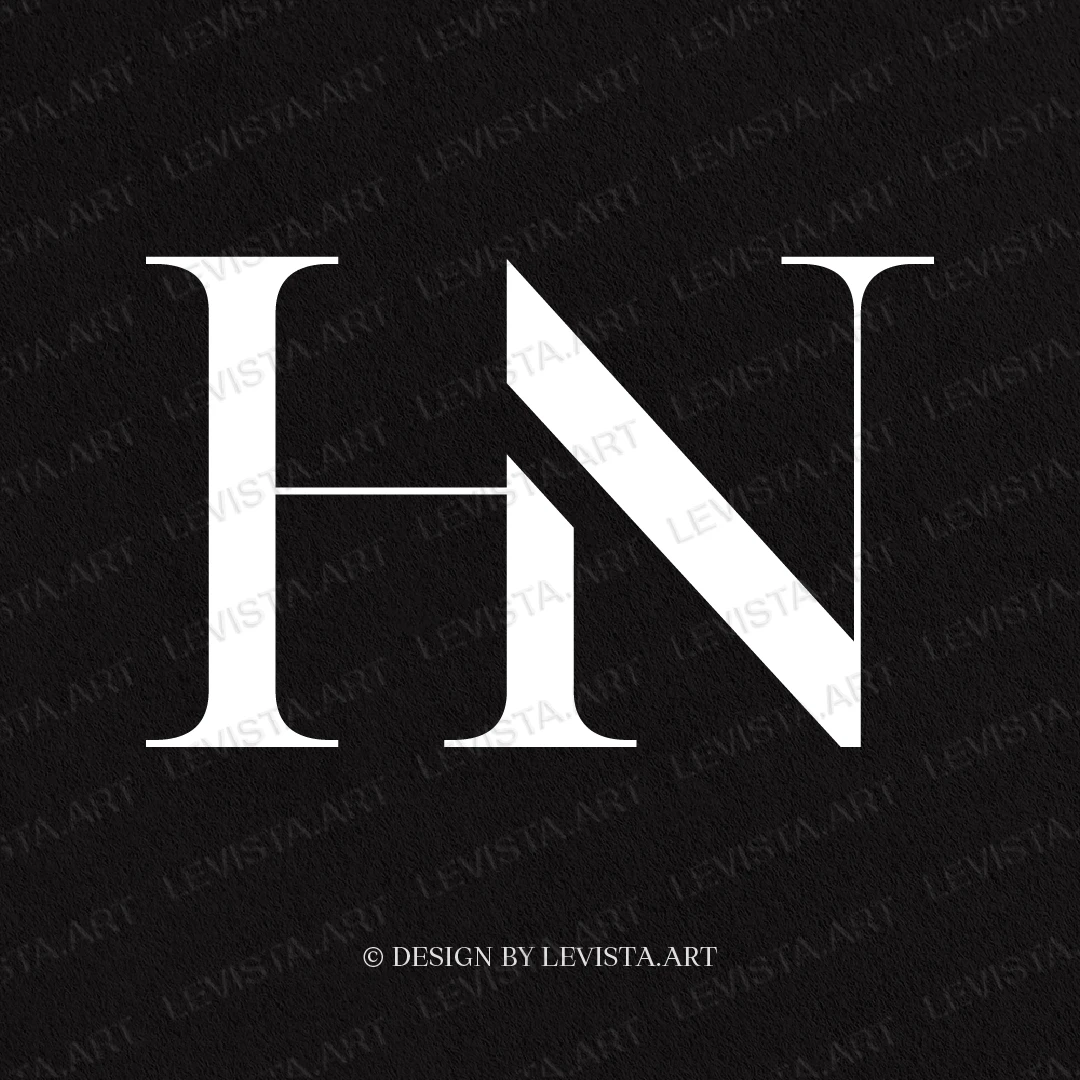 HN Premade monogram logo for wedding business