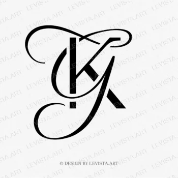 KG or GK Initials ready made monogram logo for wedding business