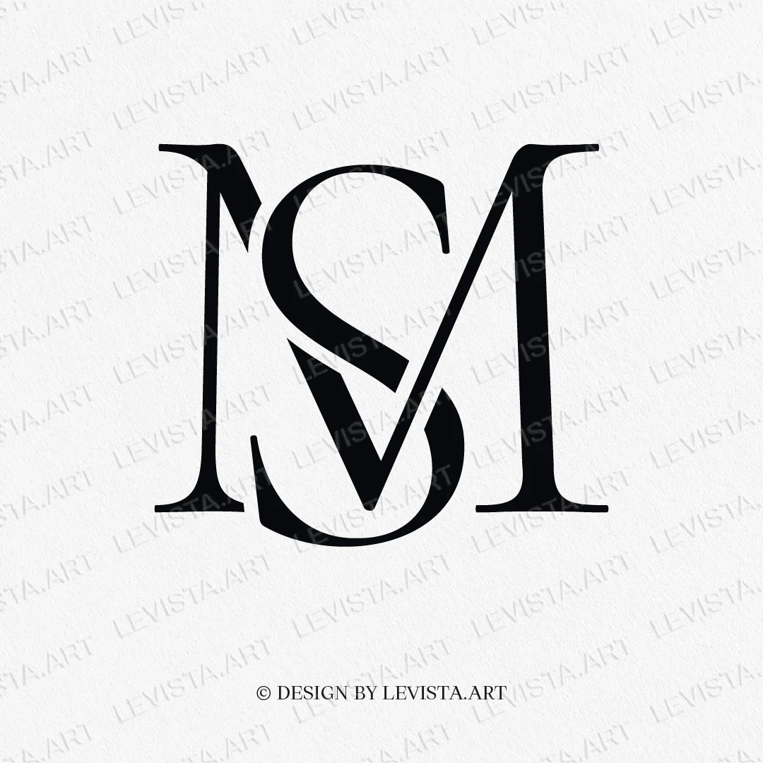 MS, SM ready-made monogram logo for wedding, business