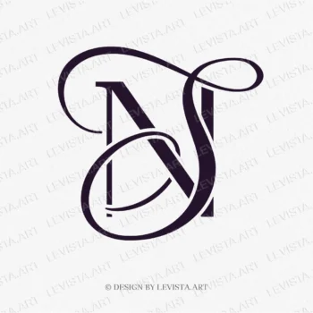 NS, SN Initials ready-made monogram logo for wedding, business