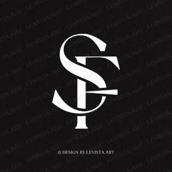 SF, FS Premade monogram logo for wedding, business