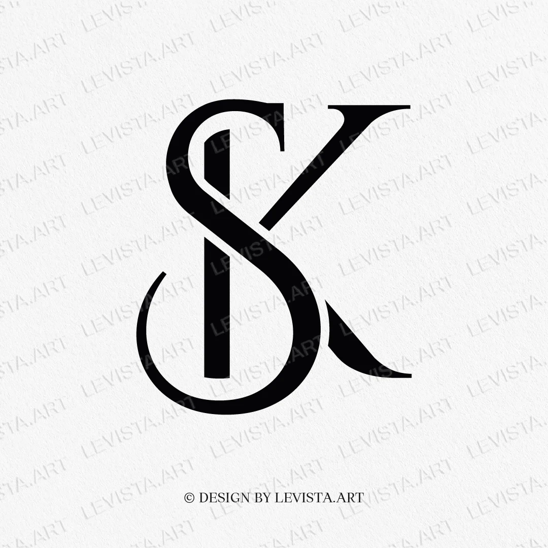 SK, KS ready-made monogram logo for wedding, business