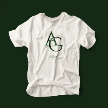 AG Monogram on t-shit – Sophisticated AG monogram displayed on a t-shit mockup