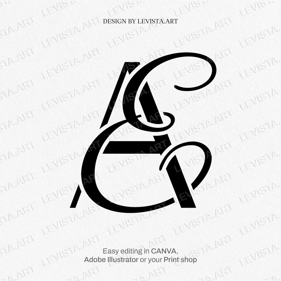 AE, EA initials Elegant Initials ready-made monogram logo for wedding, business