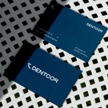 Dentcor brand identity with symbol logo