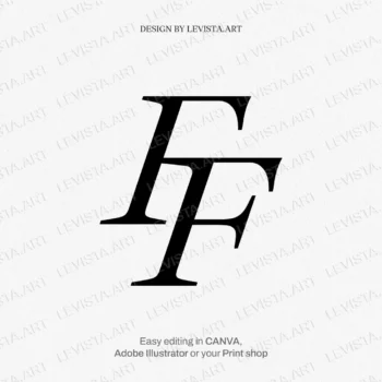 Elegant FF ready-made monogram logo for wedding, business