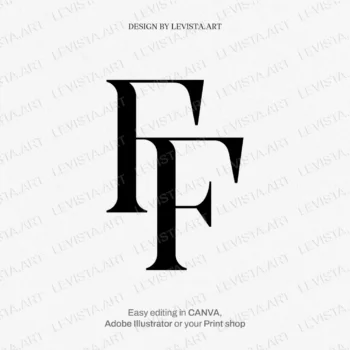 FF ready-made monogram logo for wedding, business