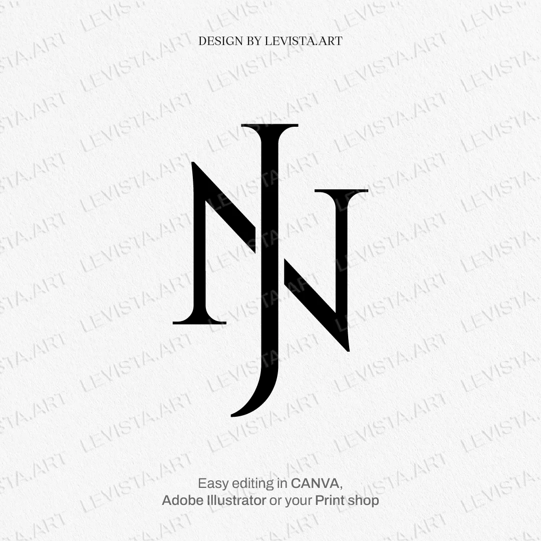 JN, NJ ready-made monogram logo for wedding, business