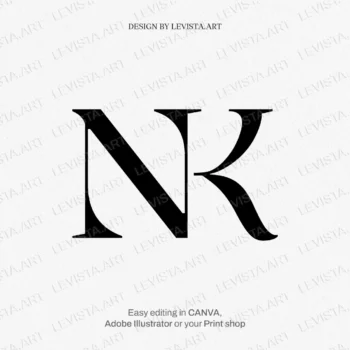 NK ready-made monogram logo for wedding, business