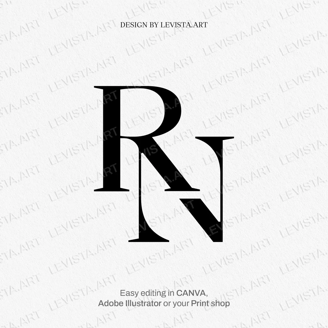 RN ready-made monogram logo for wedding, business