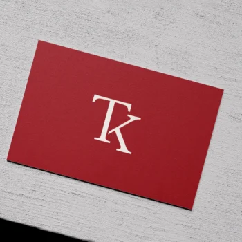 TK ready-made monogram logo for business on business card