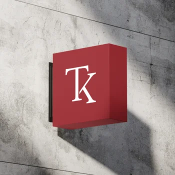 TK ready-made monogram logo for business on sign