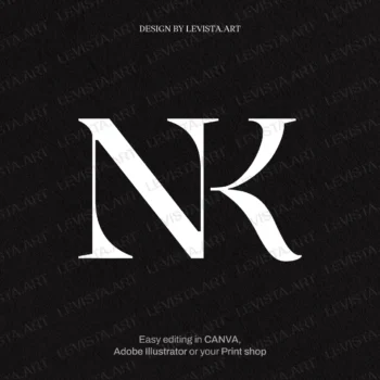 nk Premade monogram logo for wedding, business