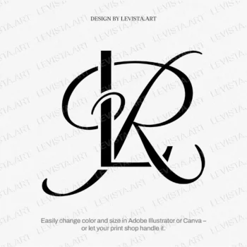 LR, RL letter logo design for branding or wedding
